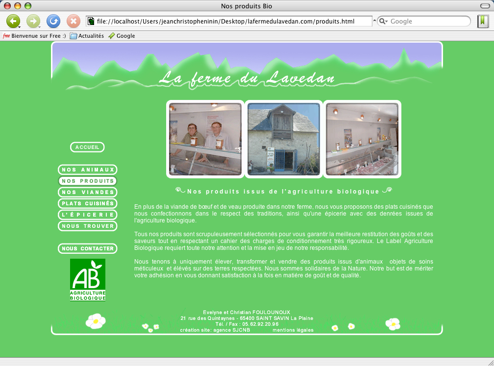 Vente directe de viande bio